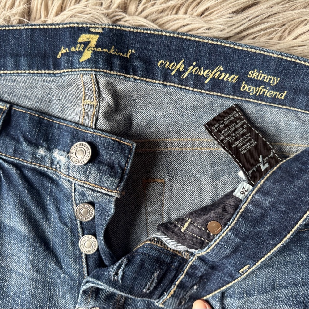 7 For All Mankind Blue Crop Josefina Jeans